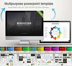 PPT模板－简洁大气的数据汇报模板：Makassar Powerpoint
